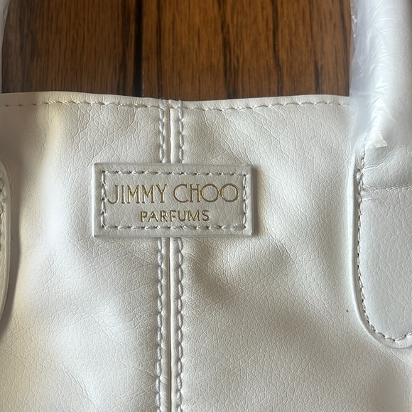 Jimmy Choo Parfums White & Gold Textured Snap Closure Designer Tote Bag NWOT - Picture 4 of 8